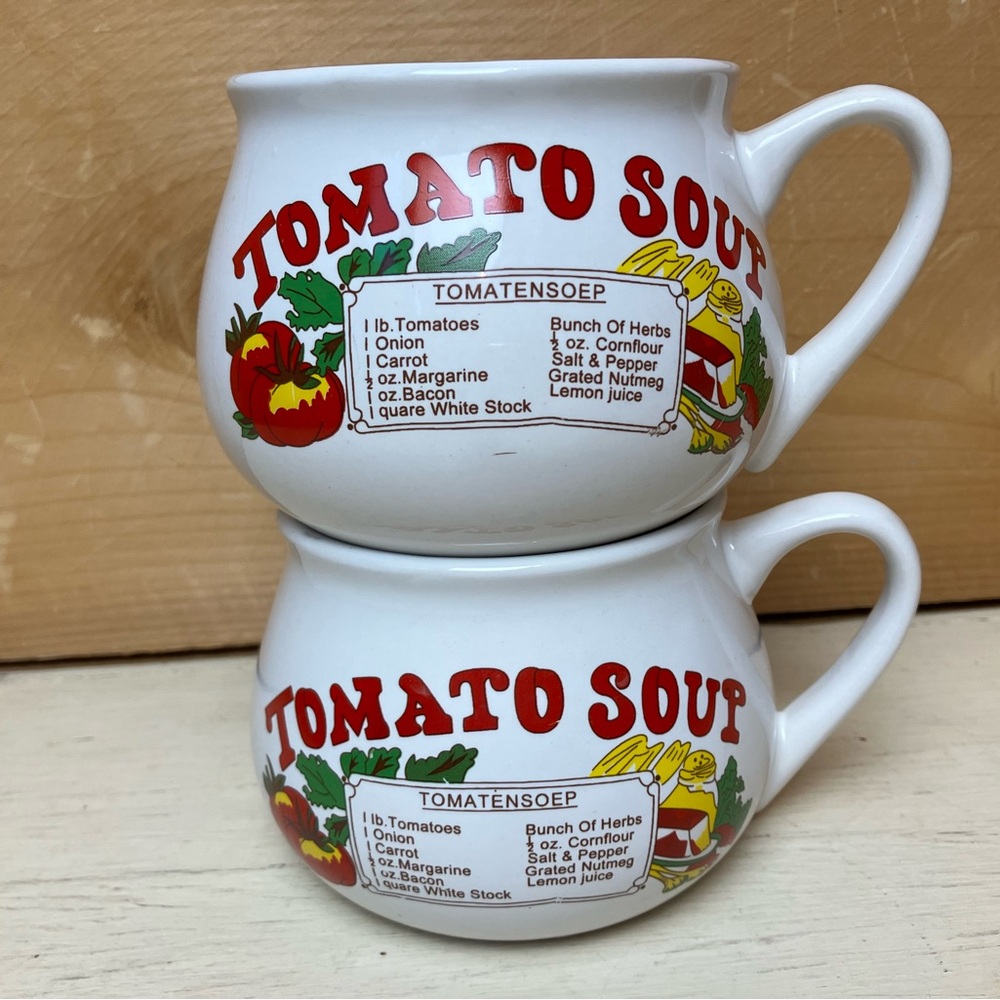 Tomato Soup Ceramic Mugs - Set of 2